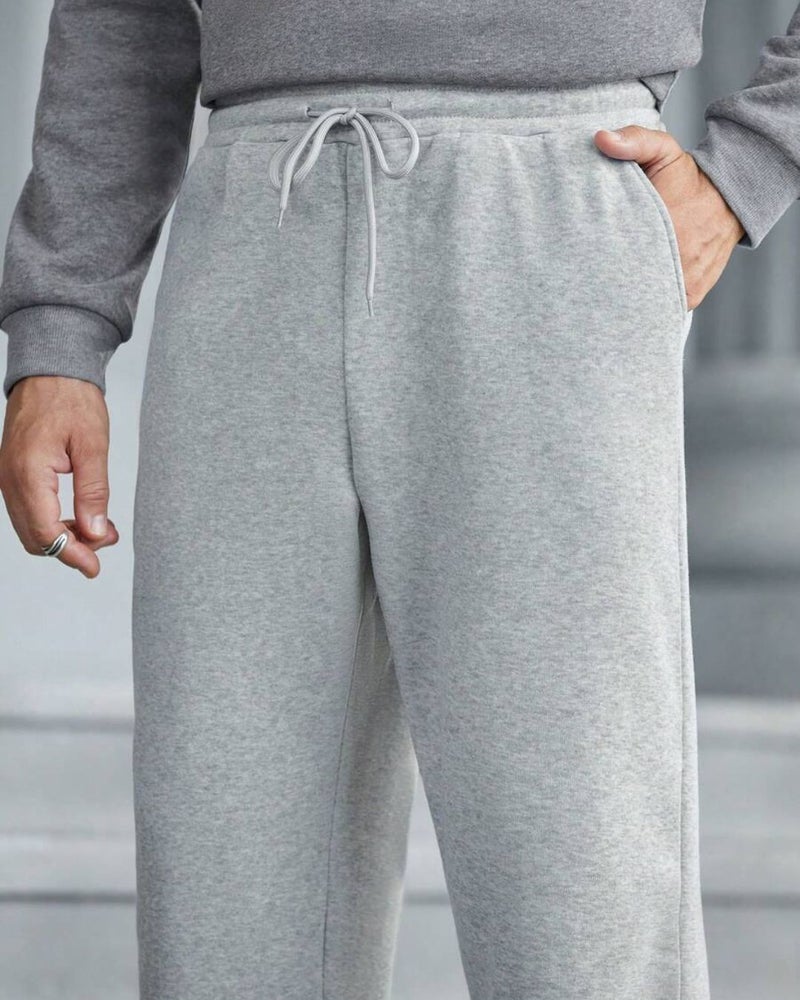 FLYNOFF Korean Light Grey Loose Fit Track Pant - Image 3